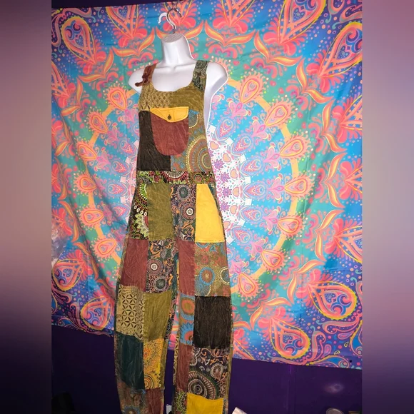 Kathmandu Colorful Patchwork Overalls - Picture 4 of 13